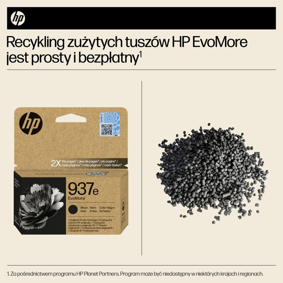 HP Original 937e EvoMore-bl�kpatron, sort #25