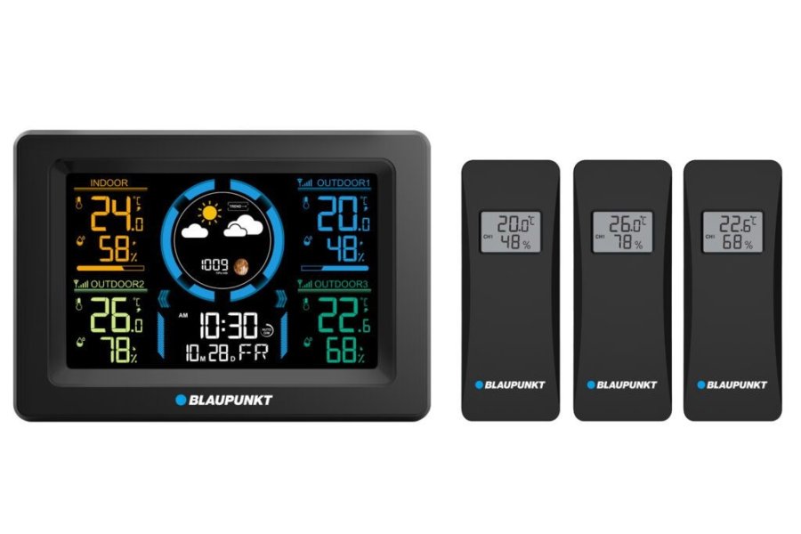 Vejrstation med 3 eksterne sensorer Blaupunkt WS40BK #1