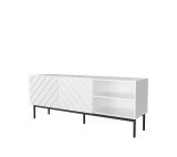 ABETO RTV-skab p sort stlramme 150x42x60 cm hvid/blank hvid #1