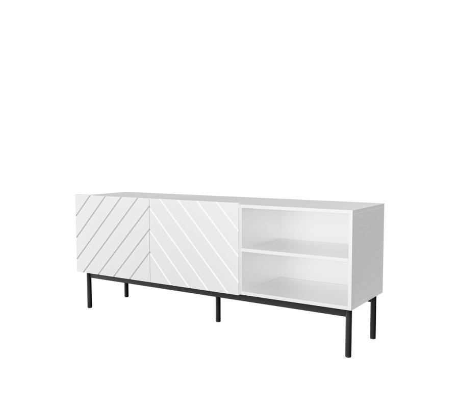 ABETO RTV-skab p sort stlramme 150x42x60 cm hvid/blank hvid #1