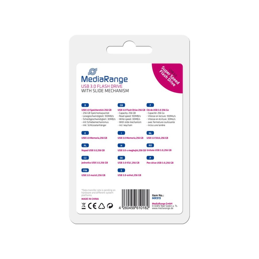 MediaRange MR919 USB-n�gle 256 GB USB Type-A 3.2 Gen 1 (3.1 Gen 1) Sort, S�lv #6