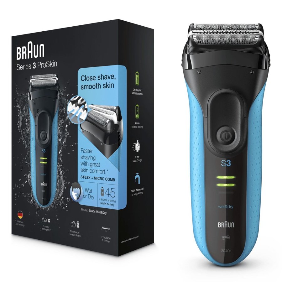 Braun Series 3 3040s Folie shaver Trimmer Sort, Bl #1