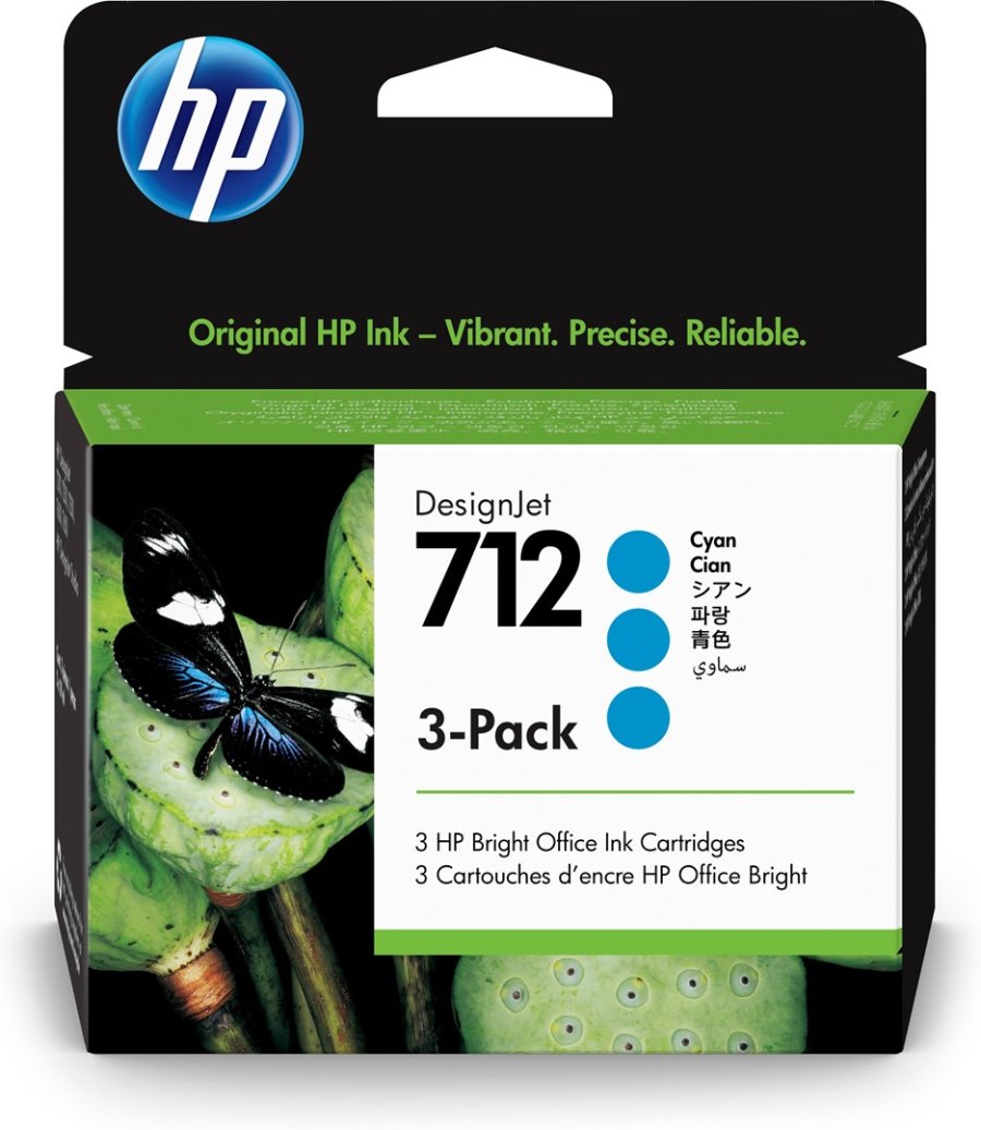 HP 712 DesignJet-blkpatron, cyan, 3 stk., 29 ml #1
