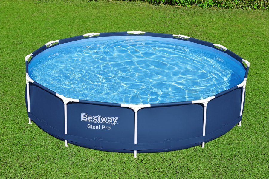 Bestway 56706 / 23 swimmingpool til over jorden Indrammet pool Rund 6473 L Bl� #3