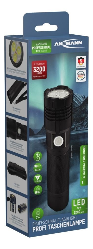 Ansmann Pro 3000R Torch Metal, 3x10W LED      1600-0445 #20