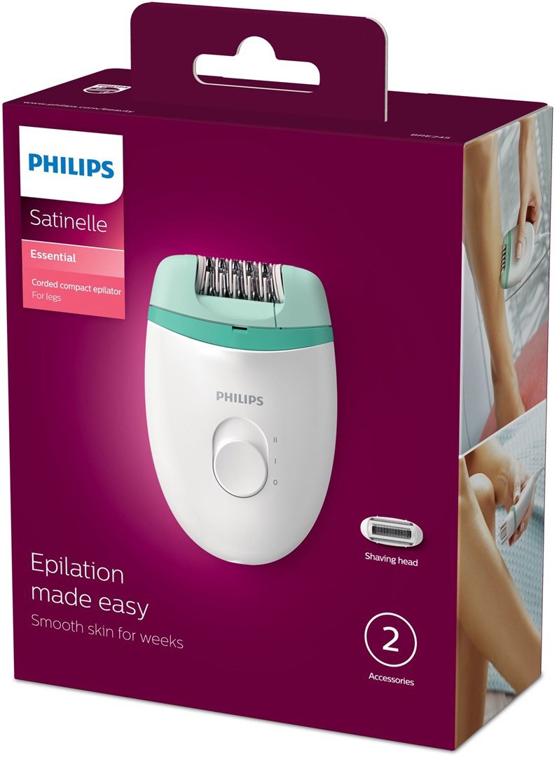 Philips Satinelle Essential BRE245/00 hrfjerner Grn, Hvid #11