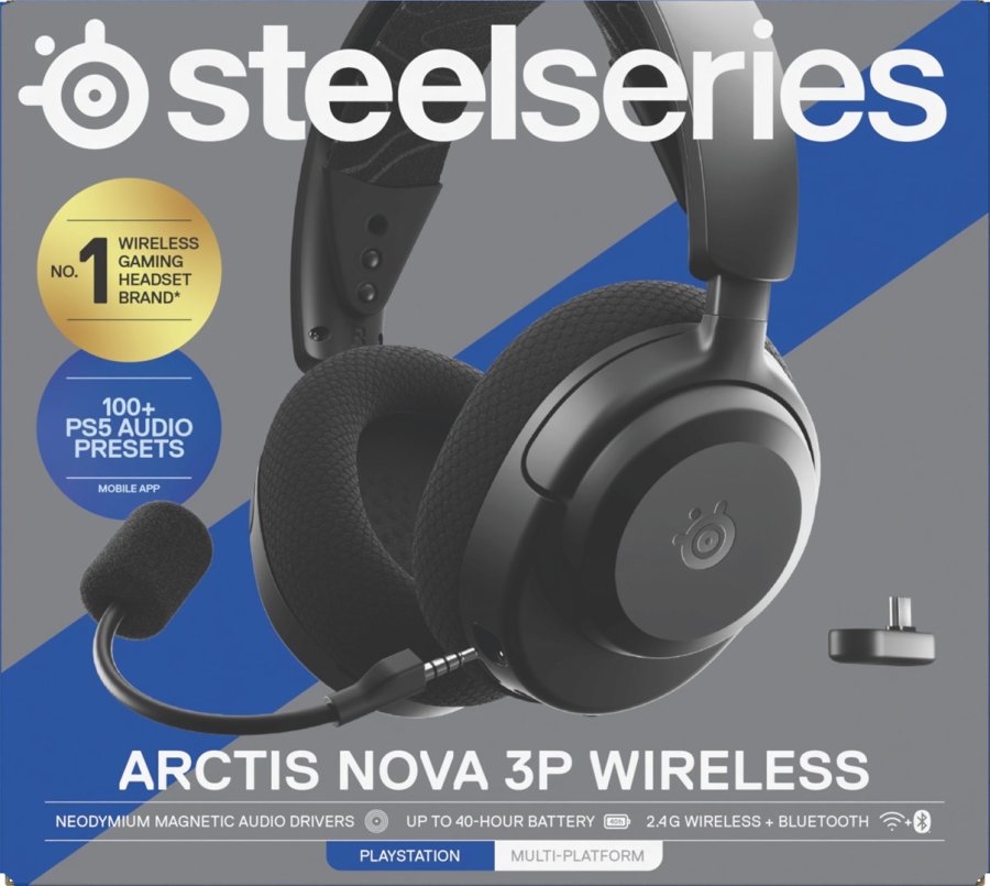 Steelseries Arctis Nova 3P Headset Trdls Musik/hverdag Bluetooth Sort #13