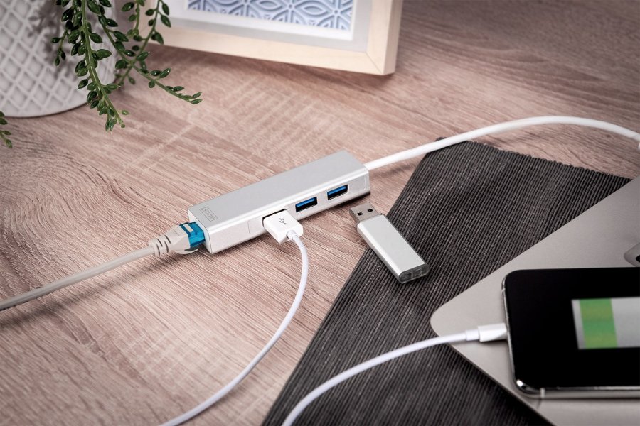 Digitus DA-70250-1 dockingstation USB 3.2 Gen 1 (3.1 Gen 1) Type-A Slv, Hvid #3