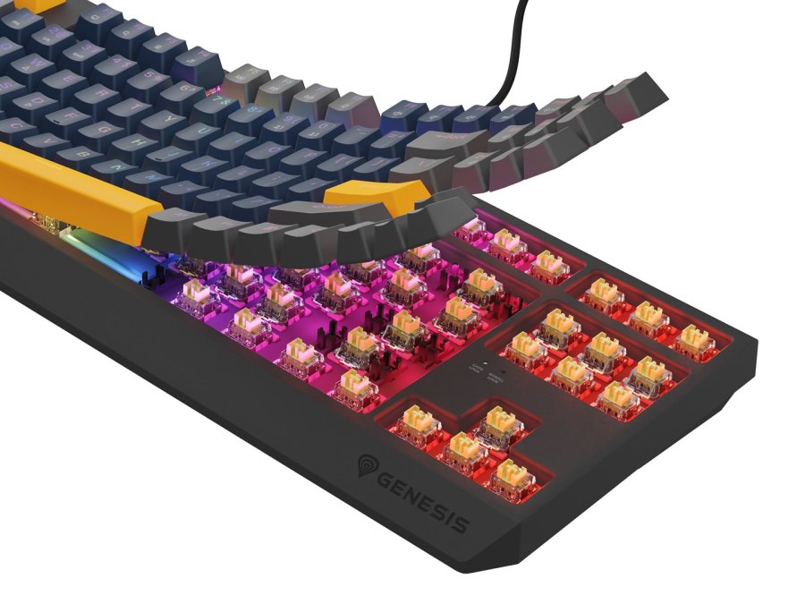 GENESIS THOR 230 TKL tastatur Spil USB + RF Wireless + Bluetooth QWERTY Sort, Bl, Gr, Orange #7