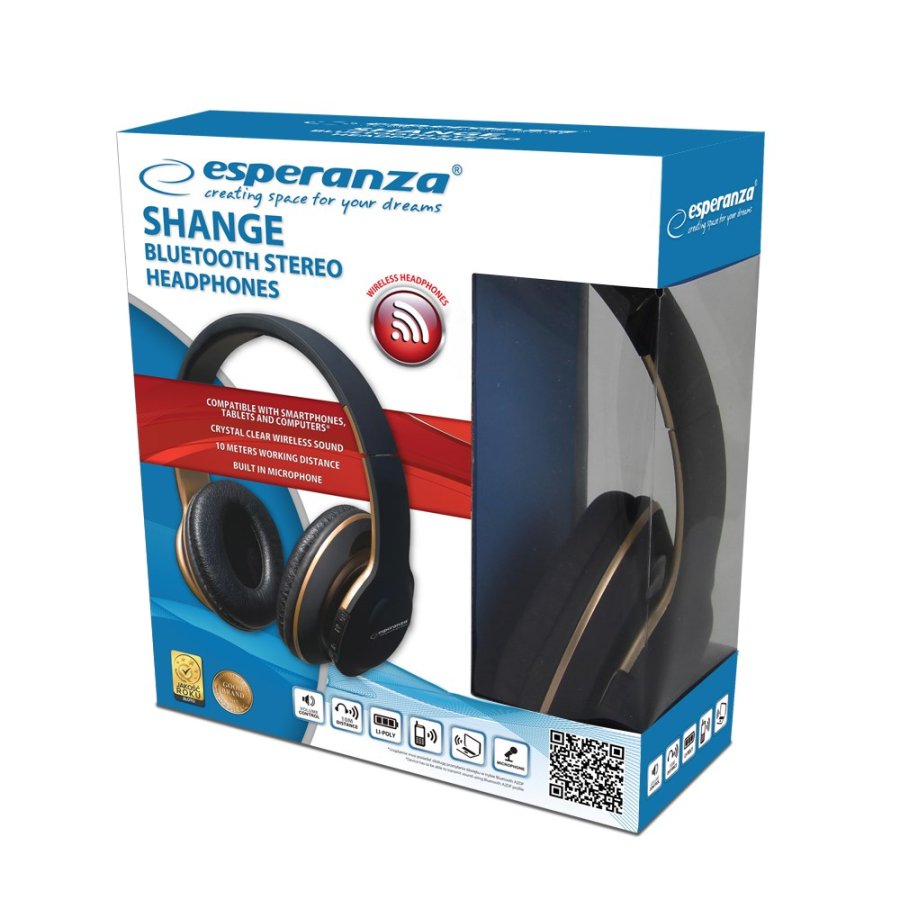 Esperanza EH220 Bluetooth-hovedtelefoner med hovedbjle, sort #2