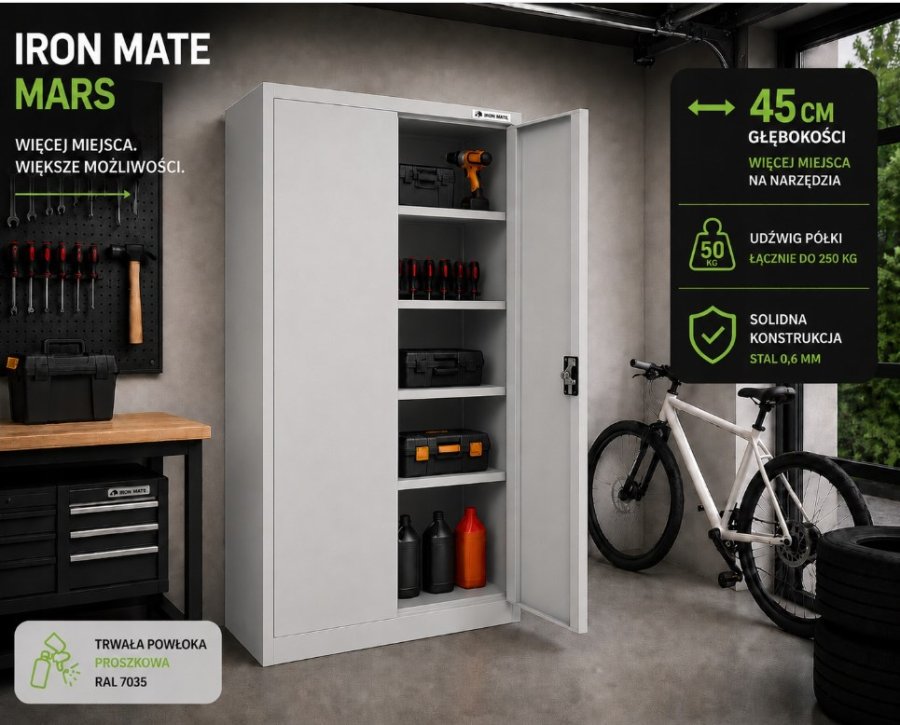 Iron Mate Garageskab Iron Mate Mars 185 x 90 x 45 Gr� Premium #7