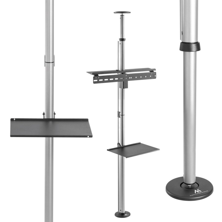 Teleskopisk tv-holder, lofts-/gulvstativ med hylde Maclean MC-791N 37