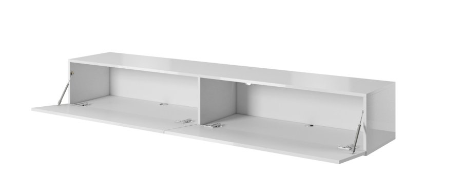 RTV SLIDE kabinet p en sort stlramme 200x40x50 cm, alt i blank hvid #2