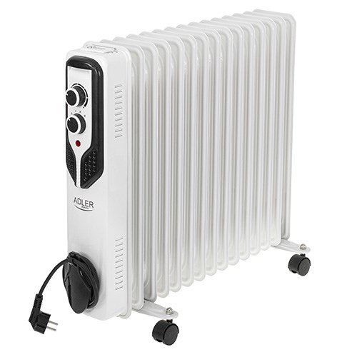 Adler AD 7819 varmeapparat Indendrs Hvid 2500 W Olie elektrisk omrdevarmer #1