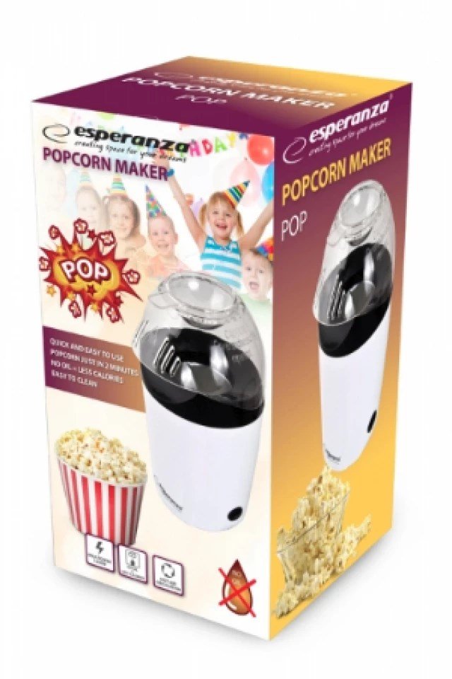 Esperanza EKP006 popcornmaskine Sort, Hvid 0,27 L 2 min. 1200 W #4