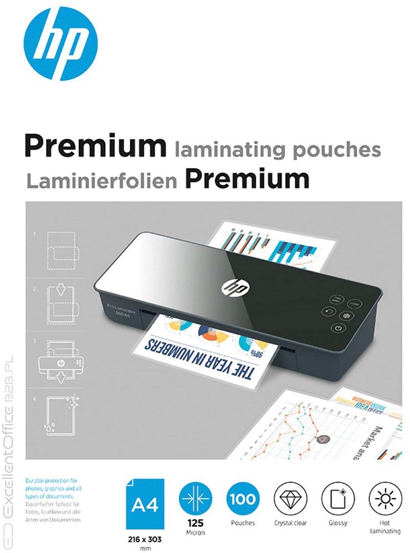 HP Premium lamineringsfilm A4 100 stk #1