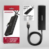 Axagon HUE-F7A 7x USB 3.2 Gen 1 ALU FLAT hub micro power IN 1m USB-A USB 3.2 Gen 1 (3.1 Gen 1) Type-A 5000 Mbit/s Sort #8