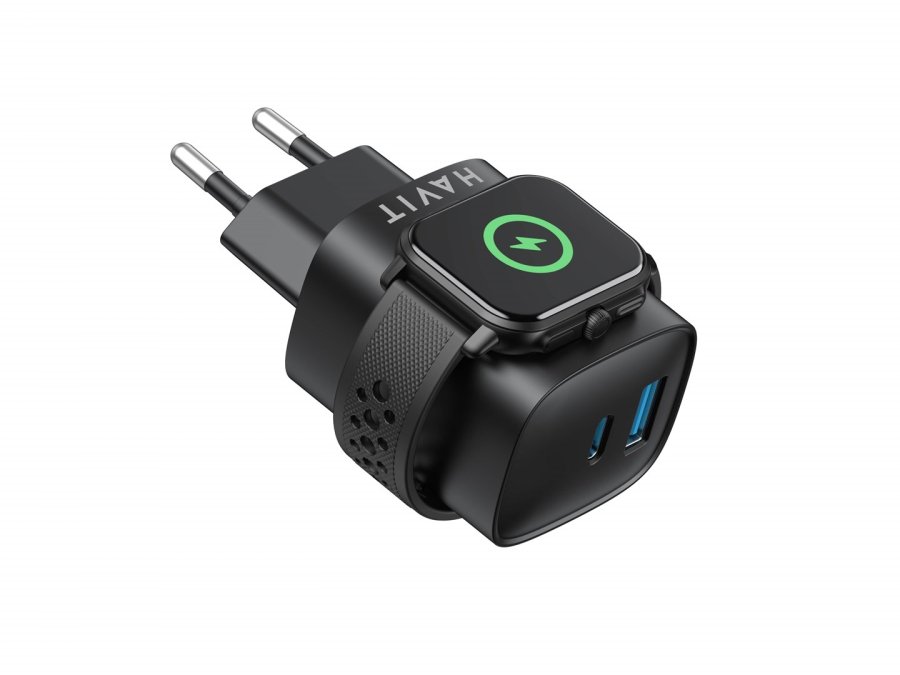Havit UC132 EU - GaN 22 W dobbeltport-oplader med mulighed for trdls opladning, sort #4