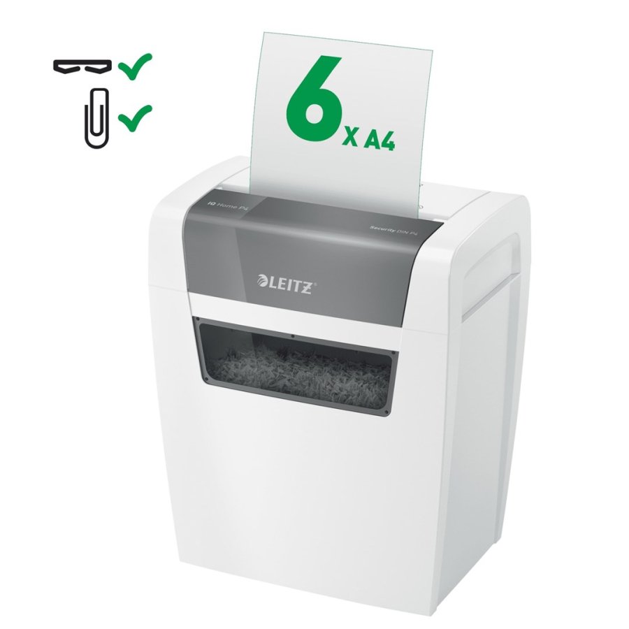 Leitz IQ Home Shredder, P4, 6 ark, 15 l beholder #5