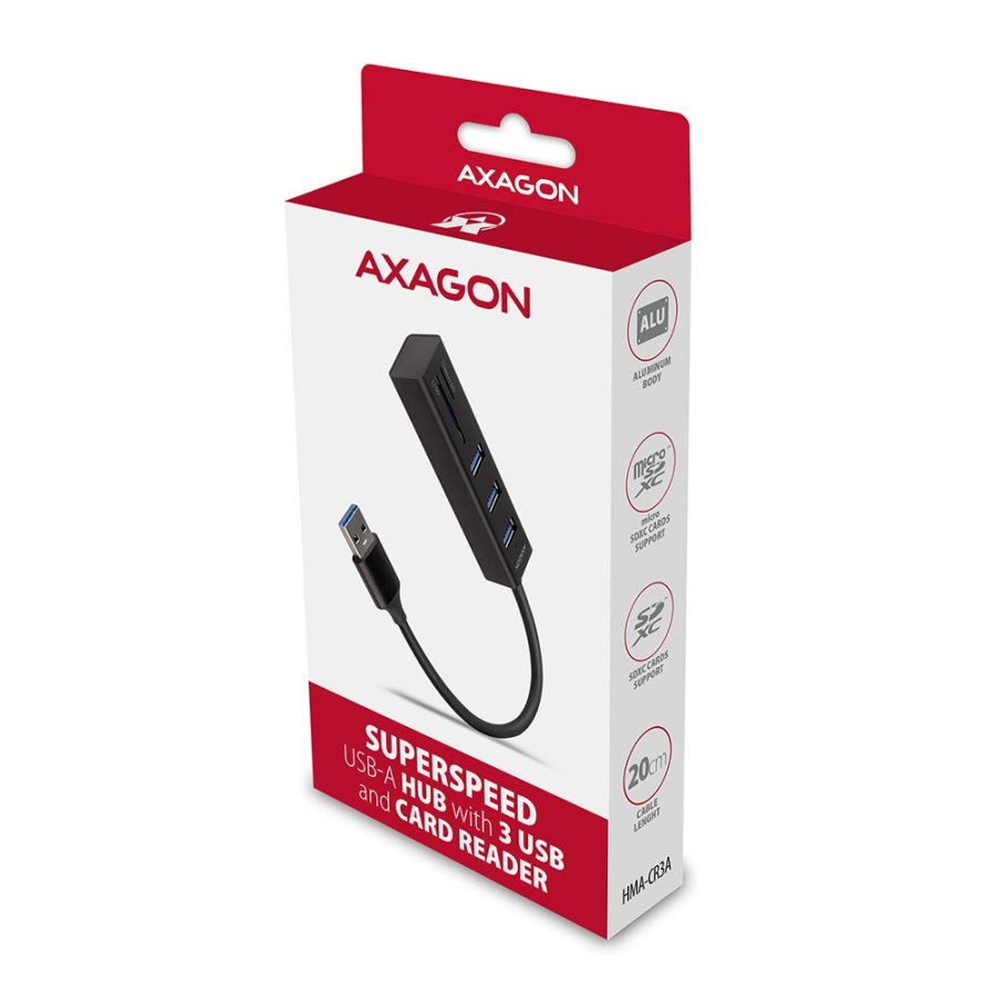 Axagon HMA-CR3A dockingstation Ledningsfrt USB 3.2 Gen 1 (3.1 Gen 1) Type-A Sort #8