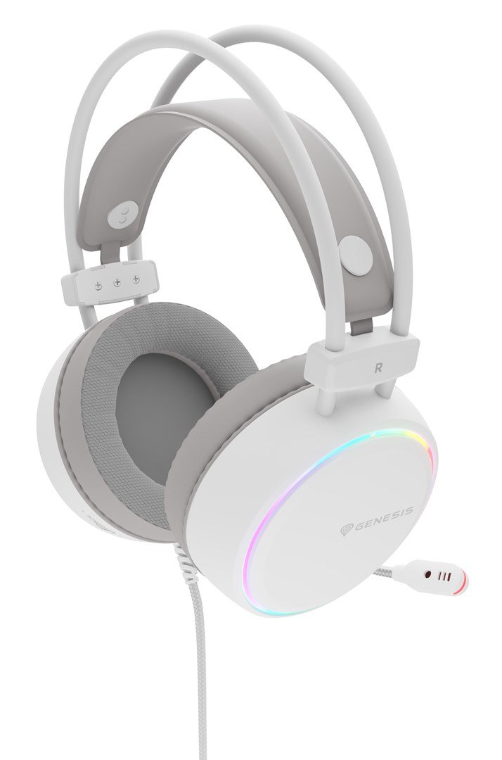 SUCHAWKI NAUSZNE GENESIS NEON 613 G2 RGB Z MIKROFONEM PODWIETLENIE BIAE #5