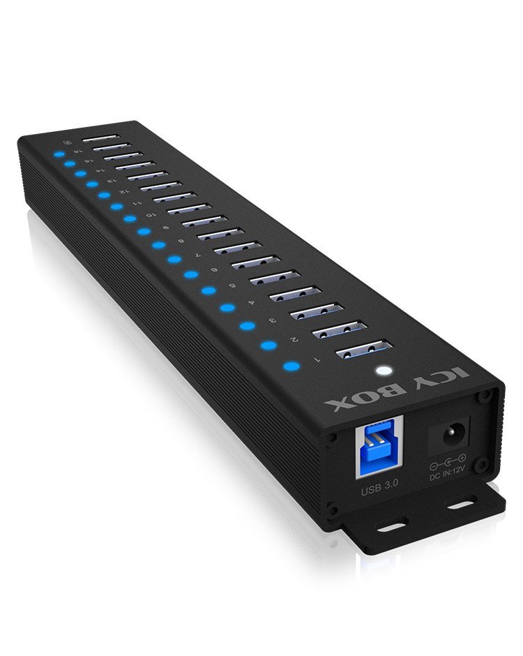 ICY BOX IB-HUB1717-U3 USB 3.2 Gen 1 (3.1 Gen 1) Type-A 5000 Mbit/s Sort #1