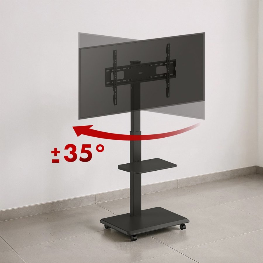 Stativ/vogn til tv Ergo-Office, maks. belastning 50 kg/5 kg hylde, maks. VESA 600x400, indbygget strmskinne, sort, ER-304 B #11