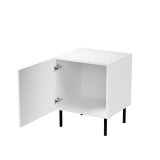 Sengebord 2 stk. JUNGLE 53.5x40.5x44 hvid mat + sorte ben #2