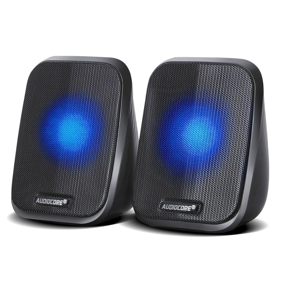 Computerhjttalere 6W USB minijack Sort Audiocore AC835 LED #1