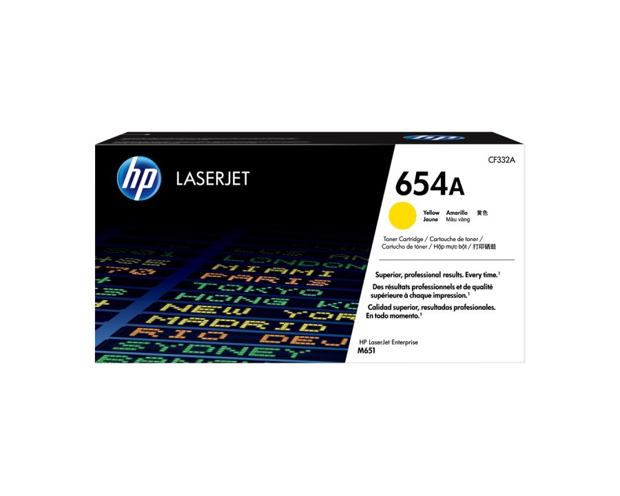 HP Original 654A LaserJet-tonerpatron, gul #1