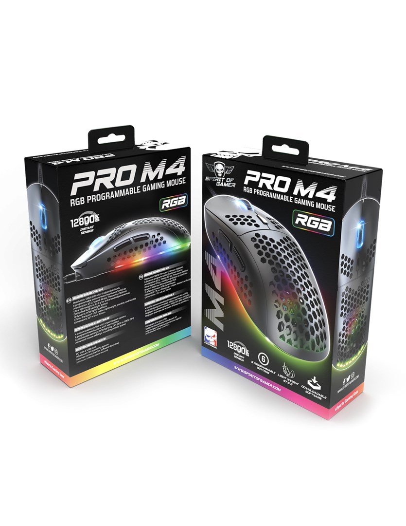 Spirit of Gamer PRO-M4 DARK mus Spil Hjre hnd USB Type-A Optisk 12800 dpi #5