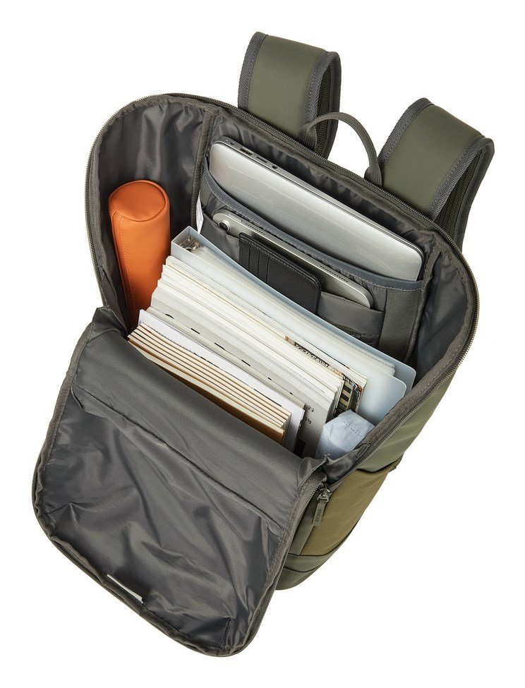 Rivacase Eden rygs�k Rejserygs�k Oliven PU-l�der, Polyester, Genanvendt polyethylenterephthalat (rPET) #24