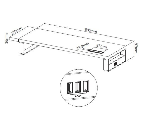 Equip 650881 sk�rmbeslag og -stativer Skrivebord Sort #8