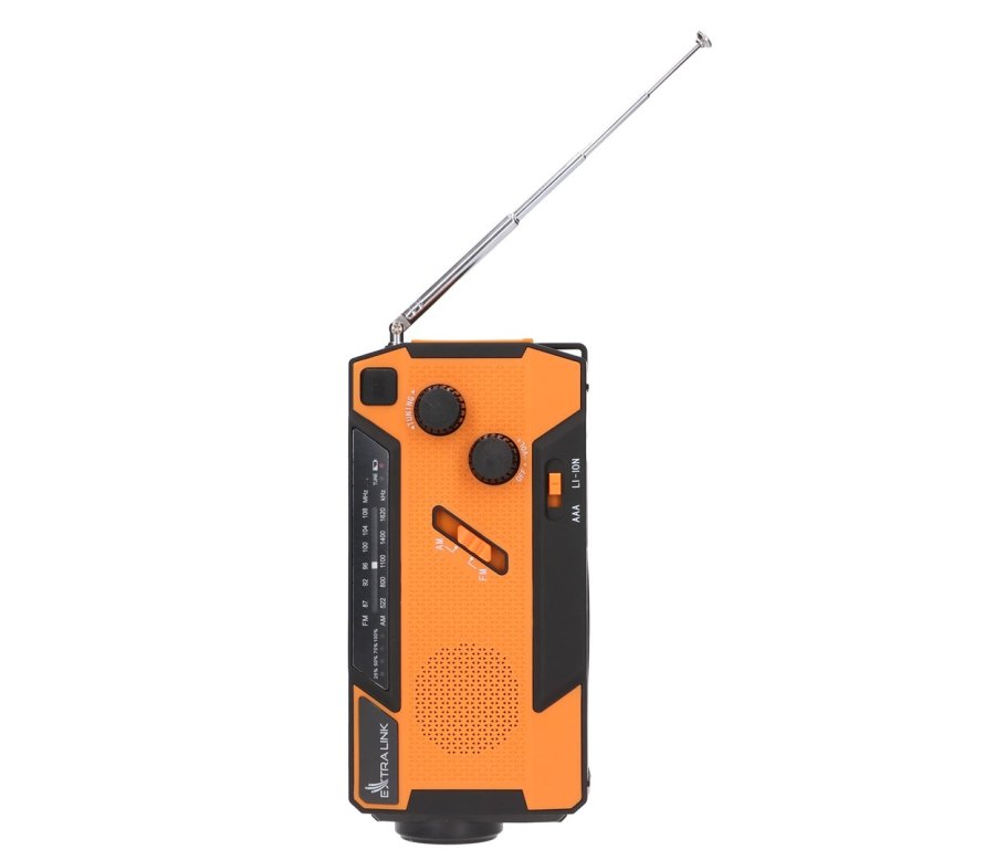 Extralink RADIO AWARYJNE SOLARNE Z KORBKA DYNAMO POWERBANK 4000MAH Z LATARKA SOS SR-4000 B�rbar Analog Sort, Orange #3