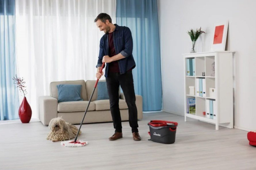 Mop with Bucket Vileda mop en steel Supermocio 3Action Hvid Rd Mikrofibre #8