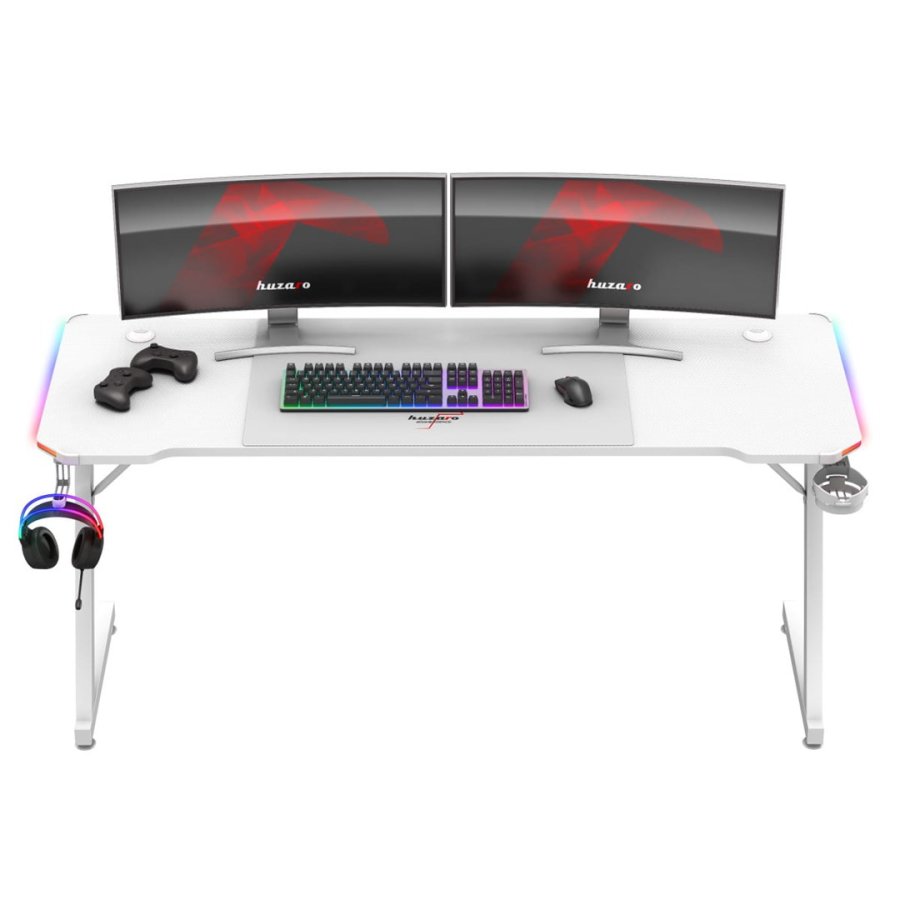 Huzaro Hero 4.8 White RGB - gaming-skrivebord #8