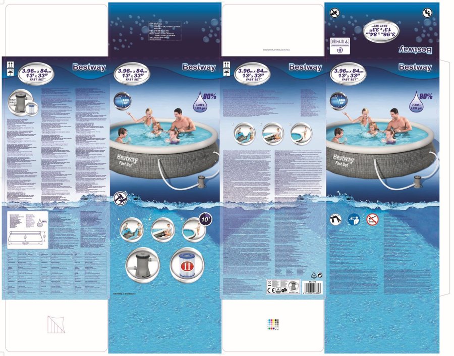 Oppustelig Pool Bestway Gr 7340 L 396 x 84 cm #7