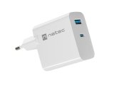 NATEC RIBERA GAN OPLADER 1X USB-A + 1X USB-C 45W HVID #1