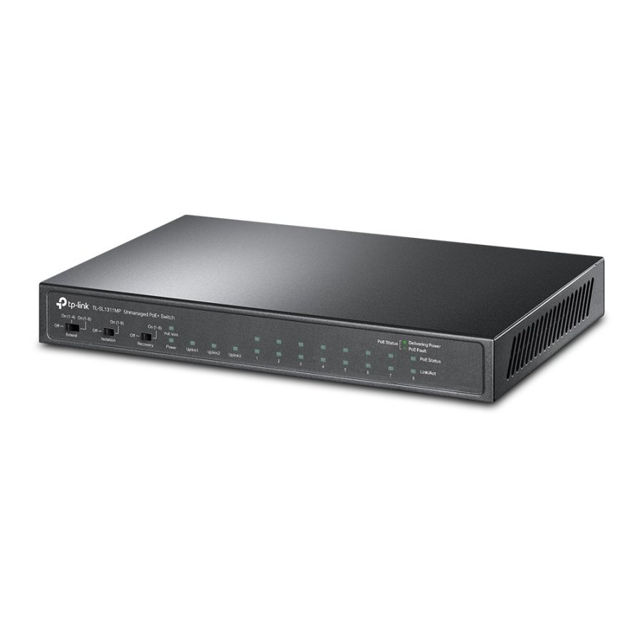 TP-Link TL-SL1311MP netv�rksswitch Ikke administreret Fast Ethernet (10/100) Str�m over Ethernet (PoE) Sort #3