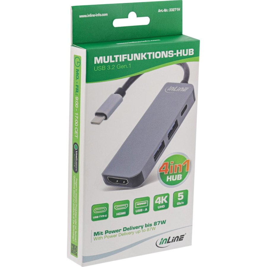 InLine 33271H interface hub USB 3.2 Gen 1 (3.1 Gen 1) Type-C 5000 Mbit/s Gr #6