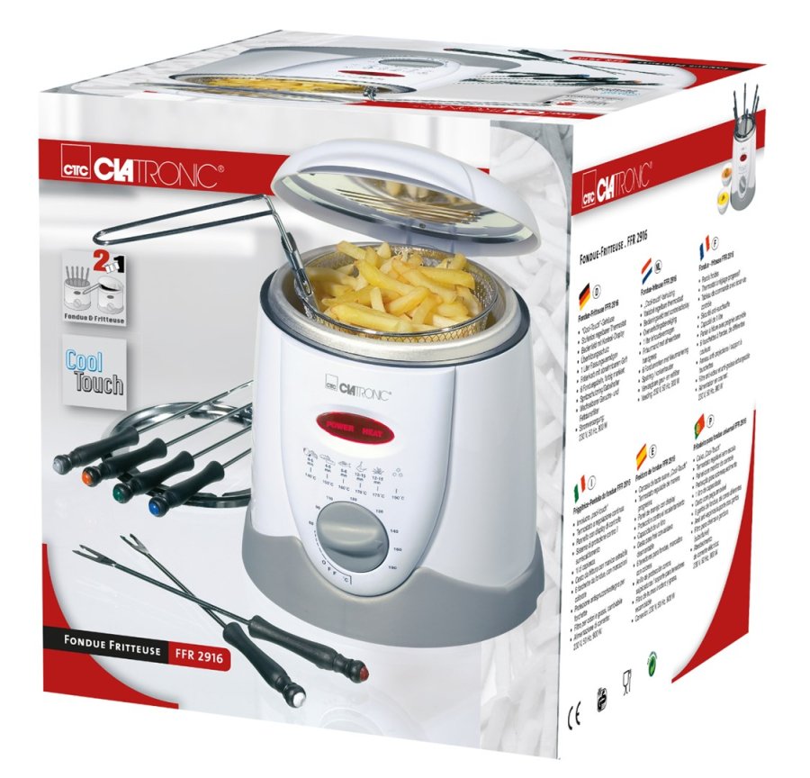 Clatronic FFR 2916 Enkelt 1 L Enkeltstende 900 W Frituregryde Gr, Hvid #19