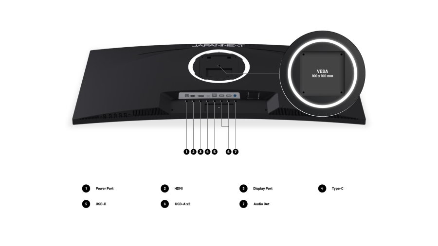 JAPANNEXT JN-IPS340UWQHD60C-C65W-HS computersk�rm 86,4 cm (34