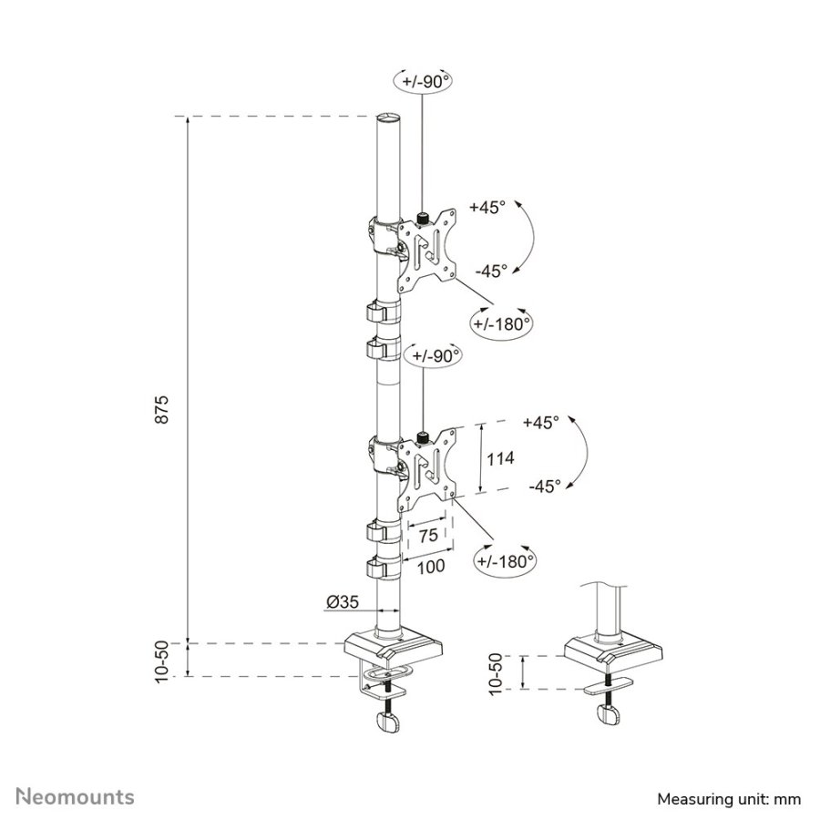 Neomounts DS60-600BL2V sk�rmbeslag og -stativer 81,3 cm (32