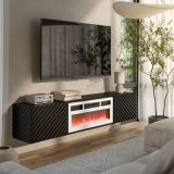 Cama RTV-skab LARA 183x35x37 sort mat + hvid pejs #3