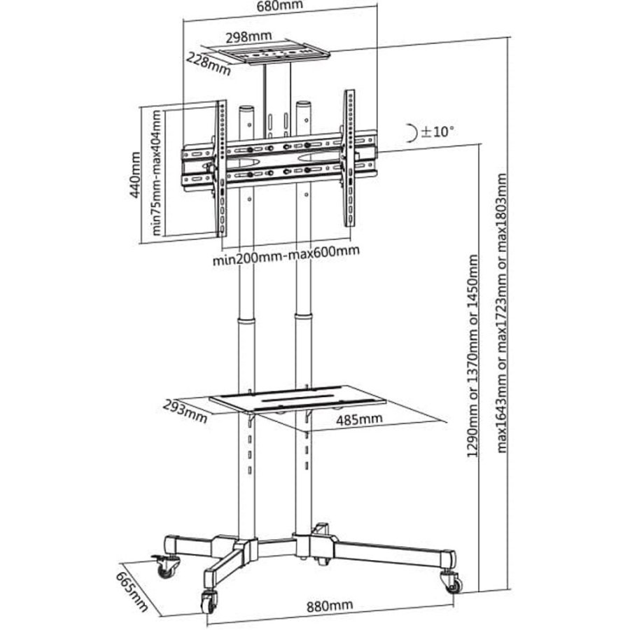 Techly ICA-TR16T skrmbeslag til skiltning 177,8 cm (70