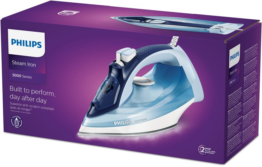 Philips 5000 series DST5030/20 strygejern Dampstrygejern SteamGlide Plus strygesl 2400 W Bl #2