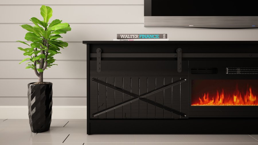 RTV GRANERO + pejseskab 200x56,7x35 sort/sort glans #5