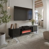 Cama RTV-skab Volare 200 x 39 x 49 cm sort/san sebastian + pejs #3
