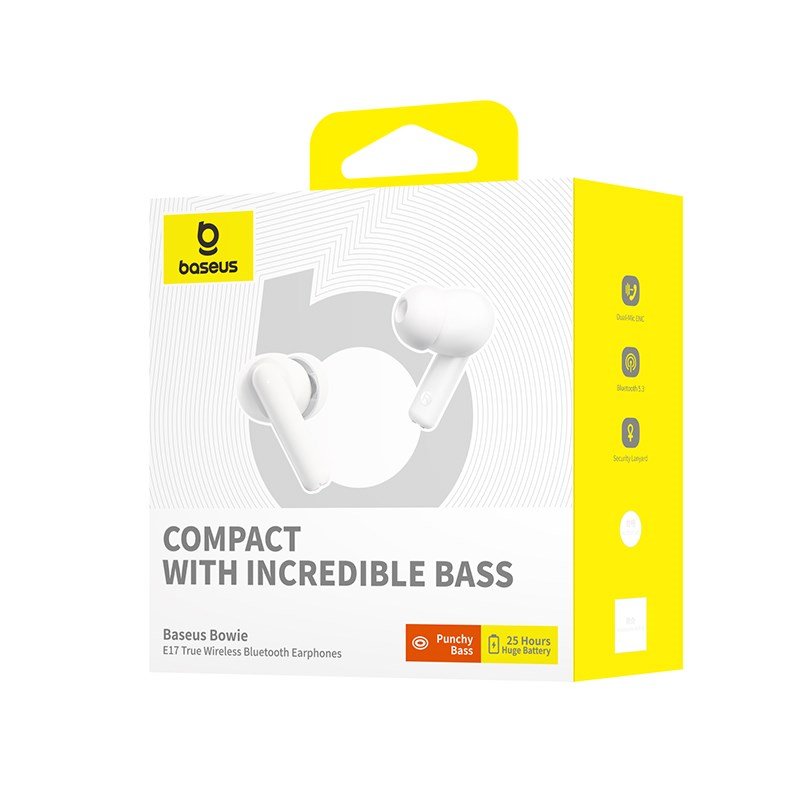 Baseus Bowie E17 Headset True Wireless Stereo (TWS) I rerne Opkald/musik USB Type-C Bluetooth Hvid #10