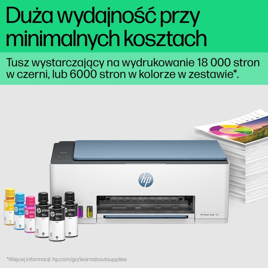 HP Smart Tank 585 All-in-One Printer, Home and home office, Print, copy, scan, Wireless; High-volume printer tank; Print from phone or tablet; Scan to PDF #9
